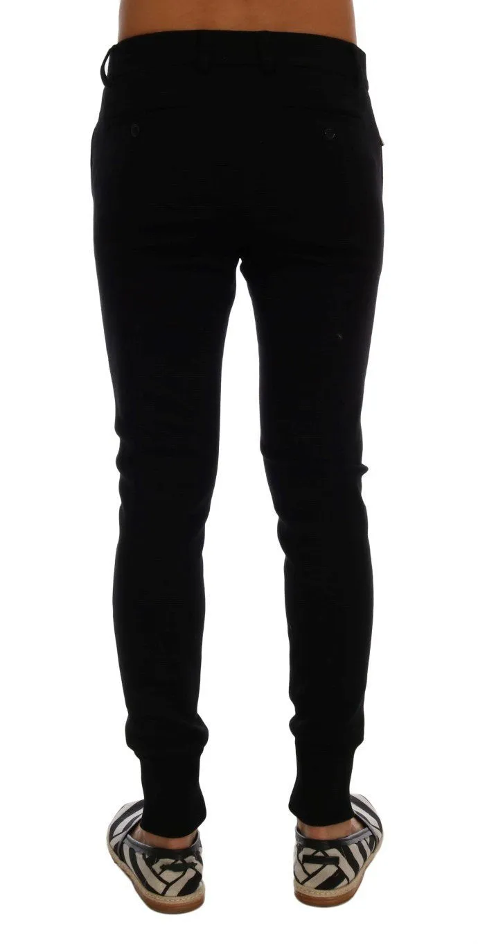 Black Wool Slim Fit Dress Pants