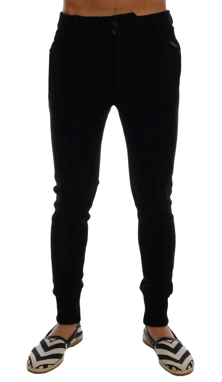 Black Wool Slim Fit Dress Pants
