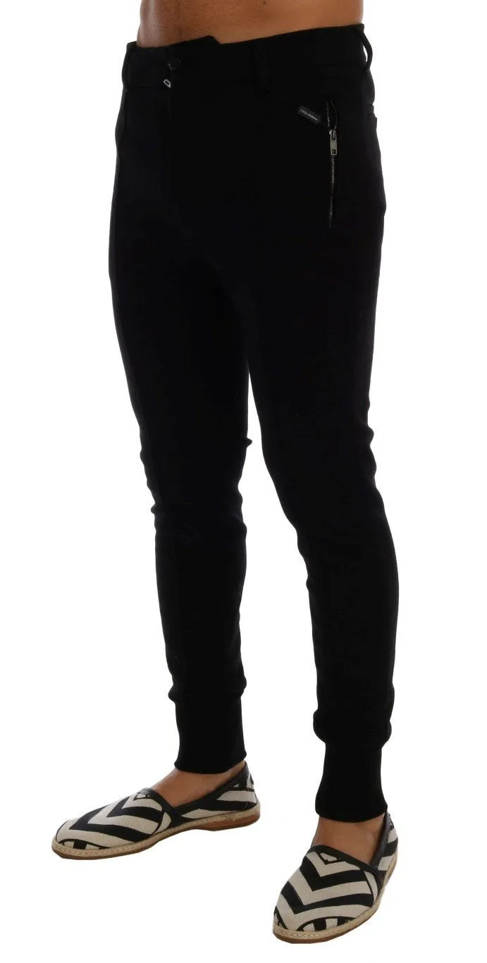 Black Wool Slim Fit Dress Pants