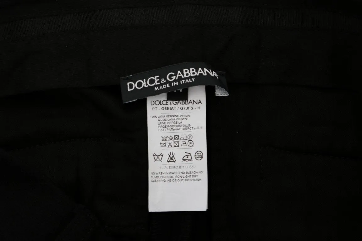 Black Wool Slim Fit Dress Pants