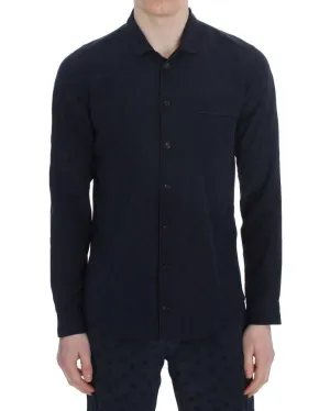 Blue Polka SILK Pajama Lounge Shirt
