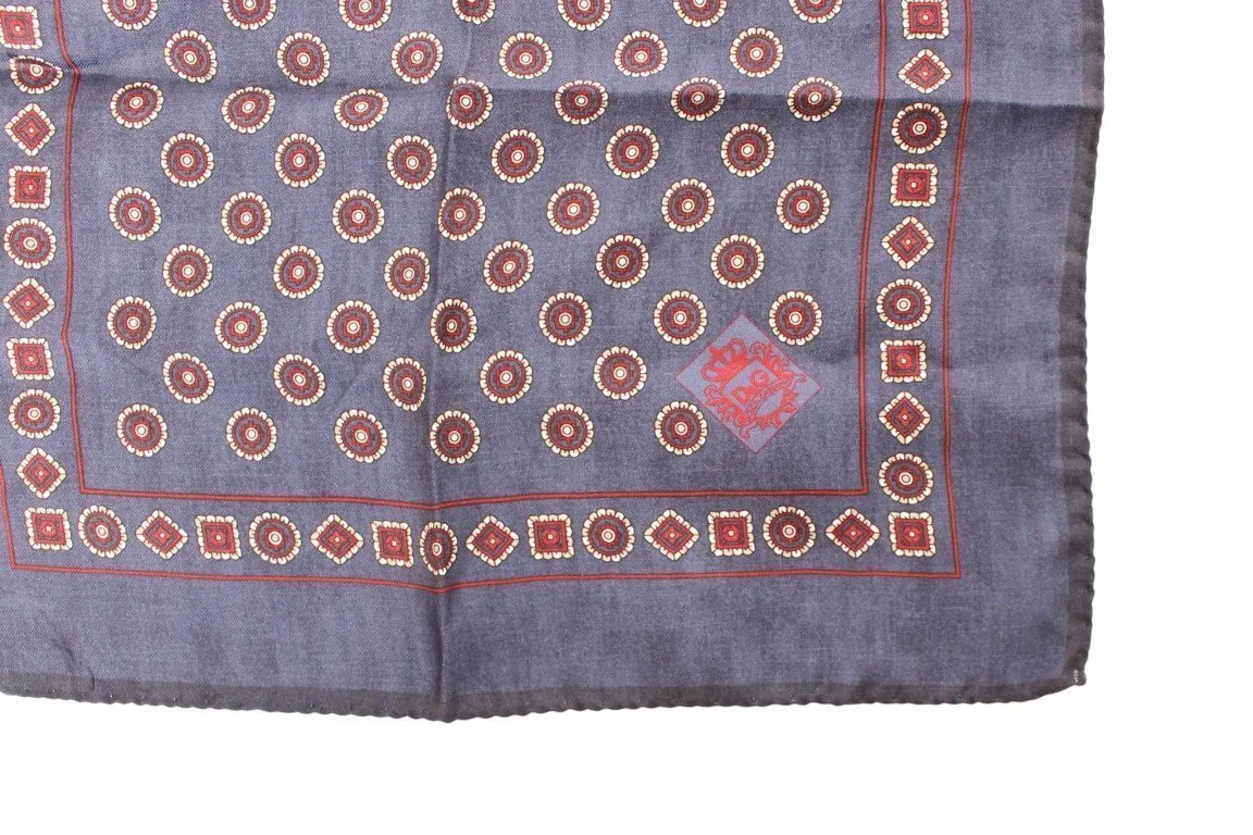 Blue Red Silk Handkerchief