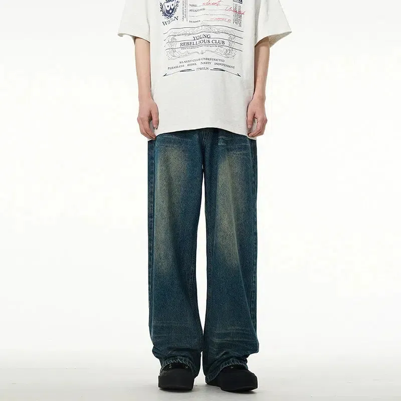 Blue Straight Leg Jeans