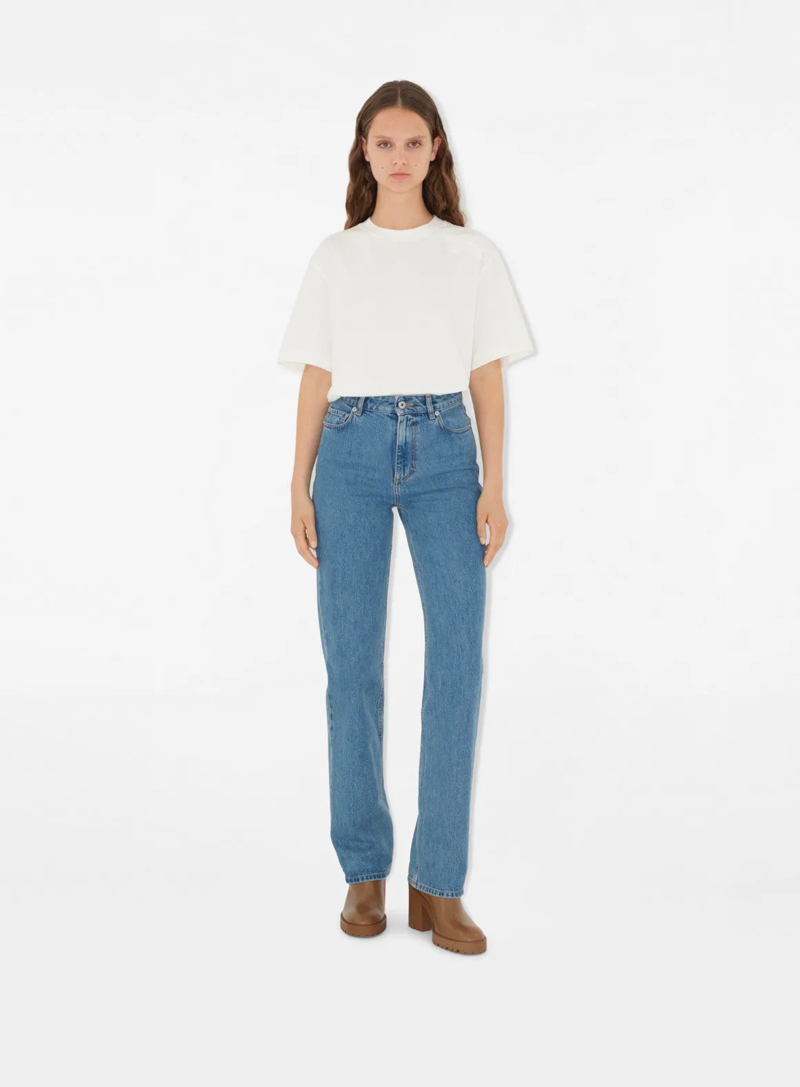 Blue Straight-Leg Jeans