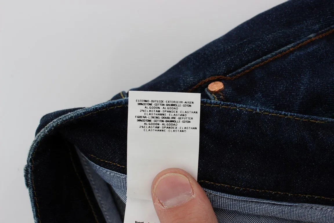 Blue Wash Denim Cotton Stretch Slim Fit Jeans