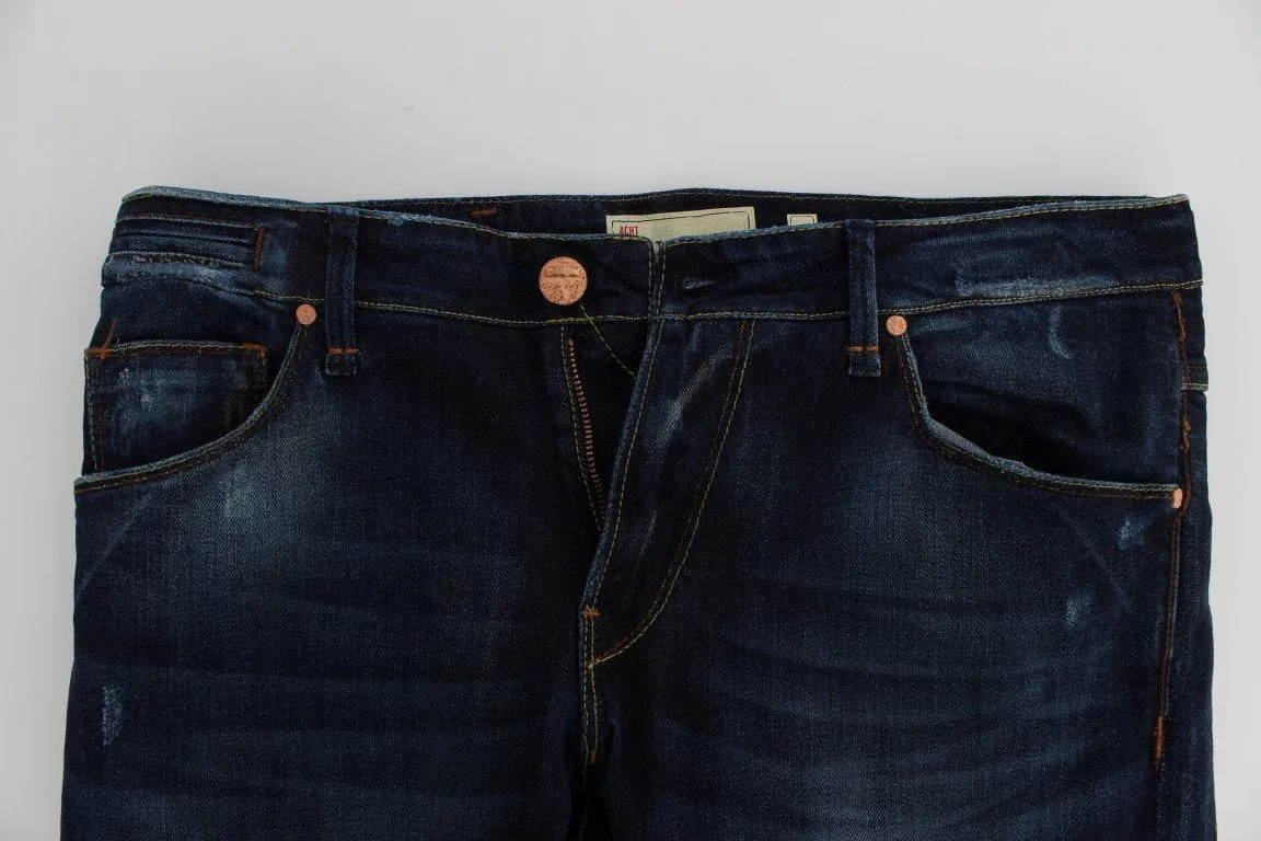 Blue Wash Denim Cotton Stretch Slim Fit Jeans