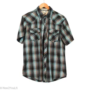 Blue/Brwn/Cream Plaid Button Up (Coastal)