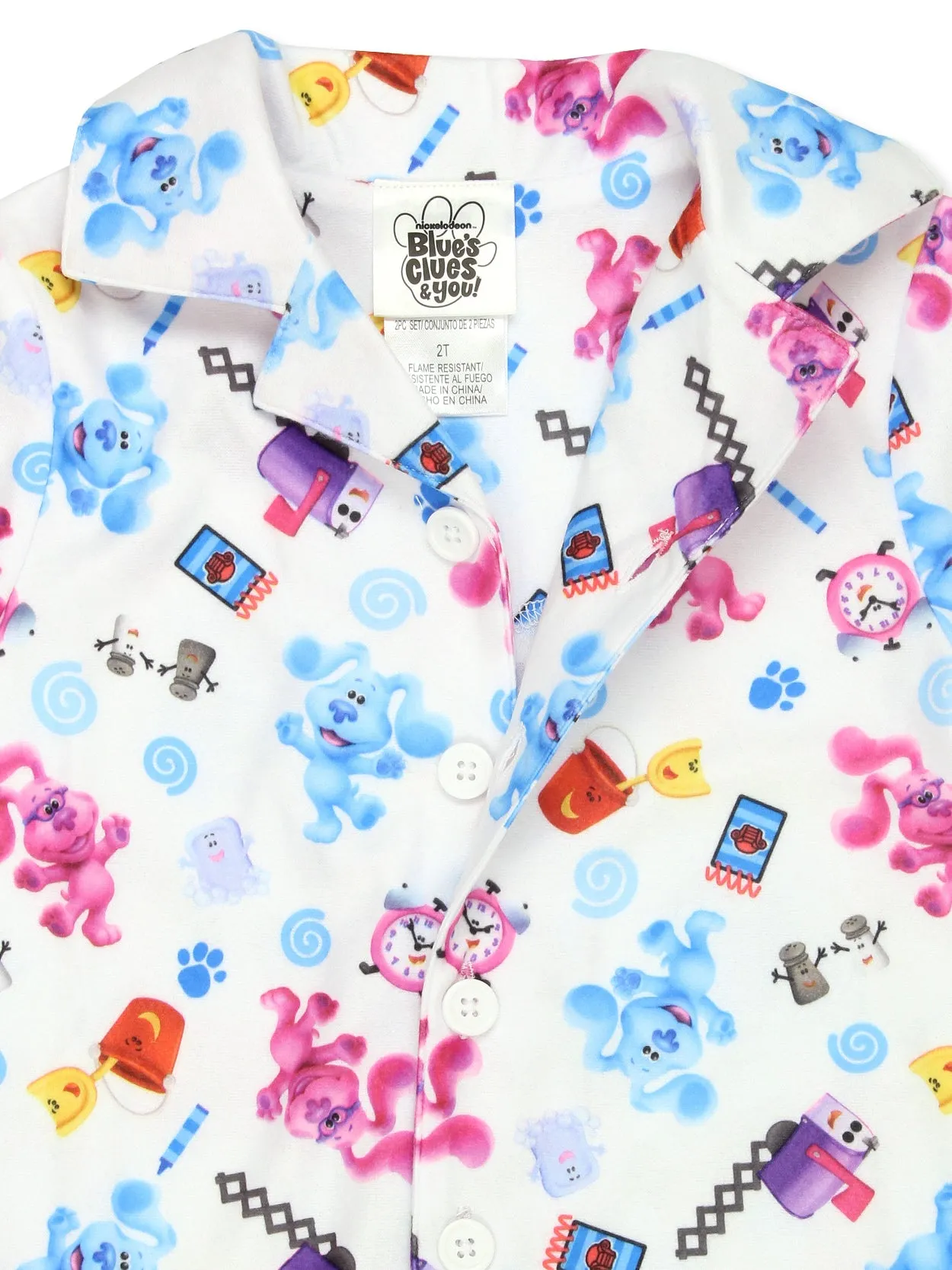 Blue's Clues & You Flannel Coat Style Pajamas Set