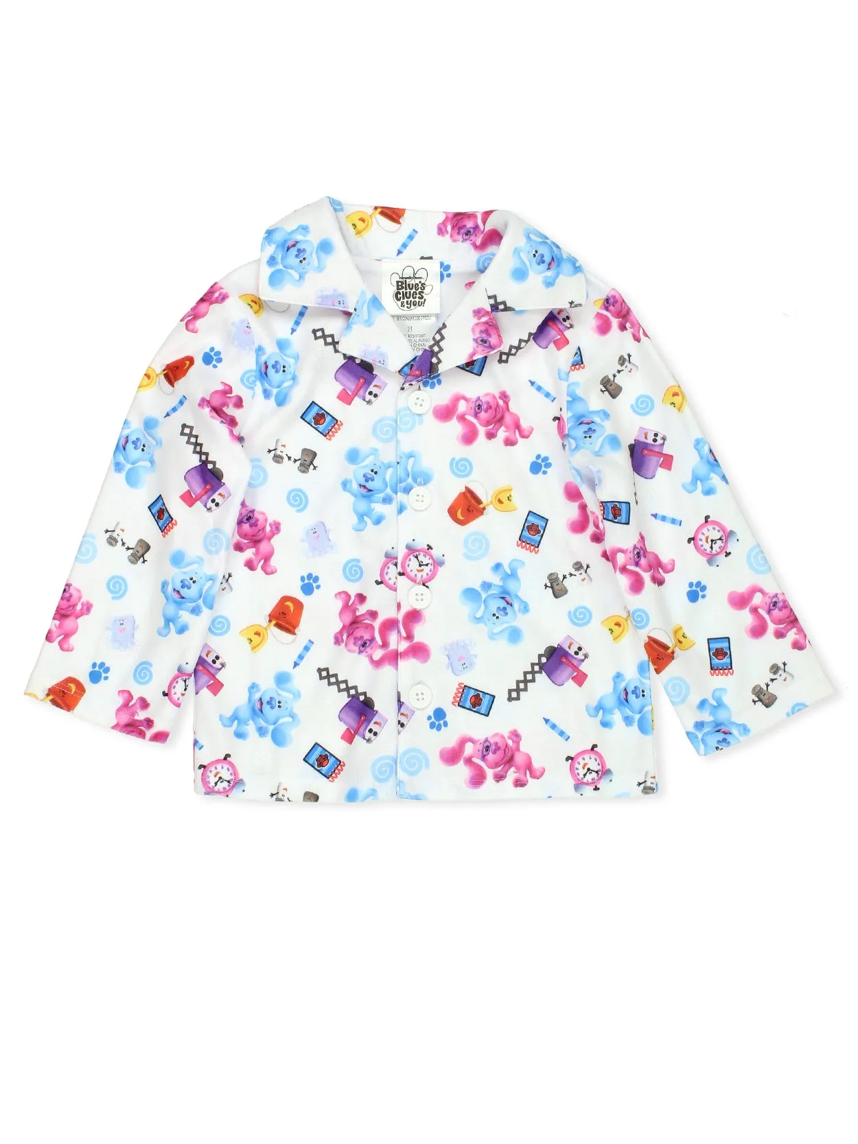 Blue's Clues & You Flannel Coat Style Pajamas Set