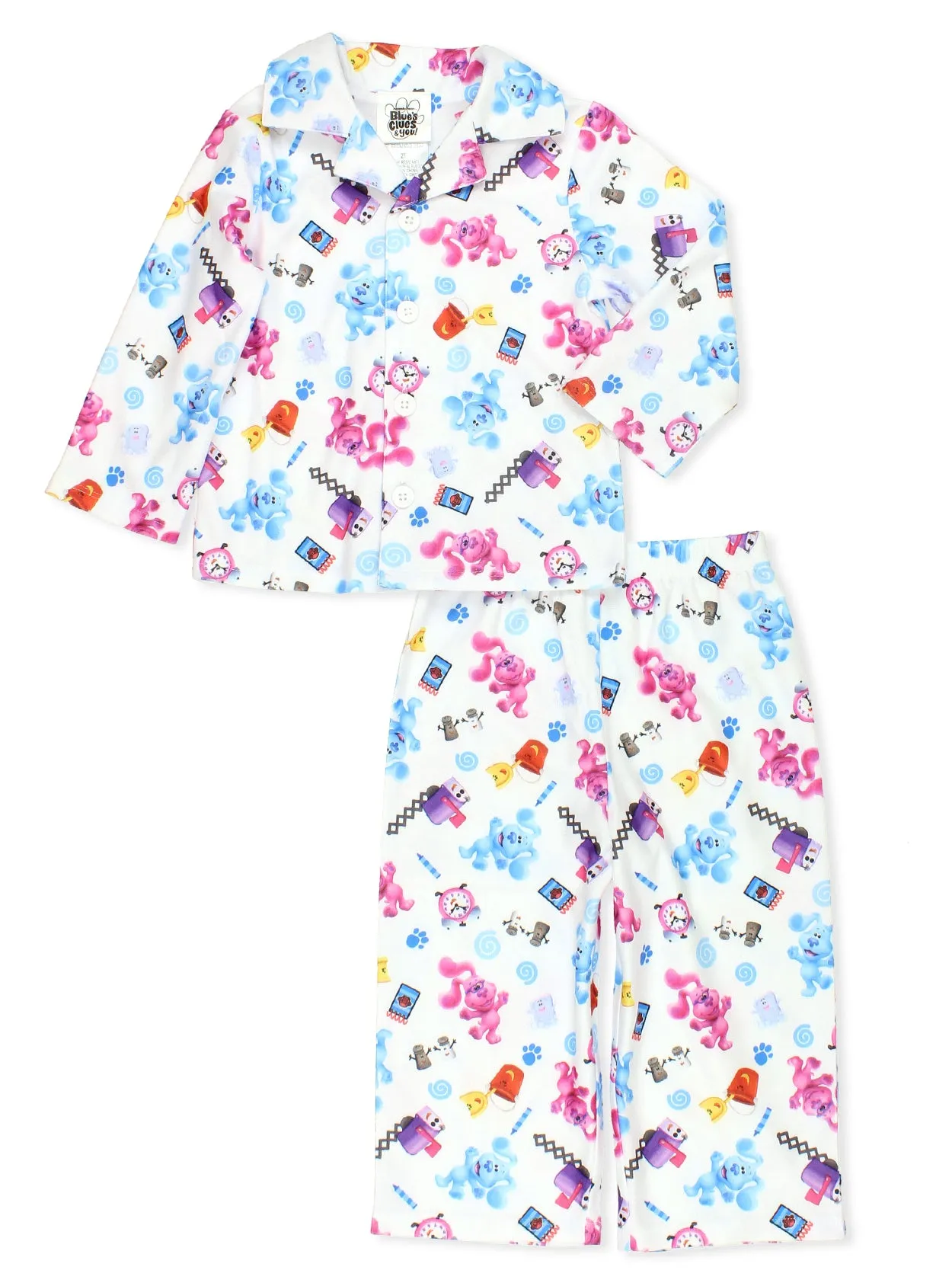 Blue's Clues & You Flannel Coat Style Pajamas Set