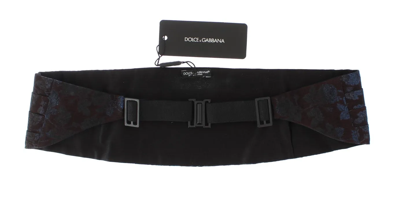 Bordeaux Gold Waist Belt Silk Cummerbund