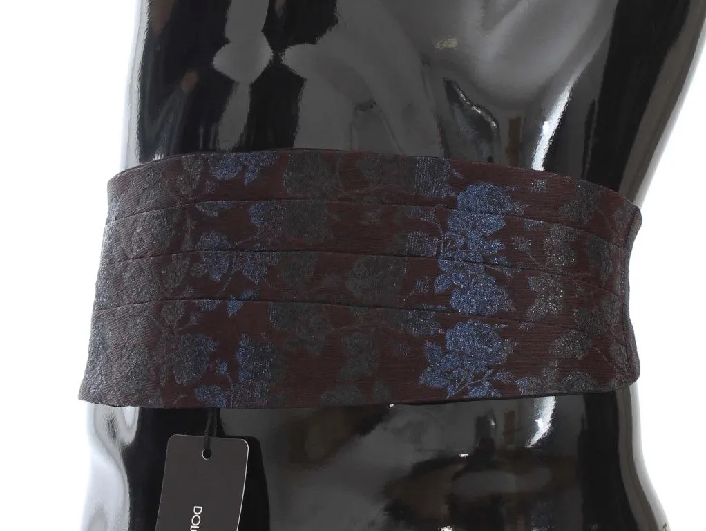 Bordeaux Gold Waist Belt Silk Cummerbund