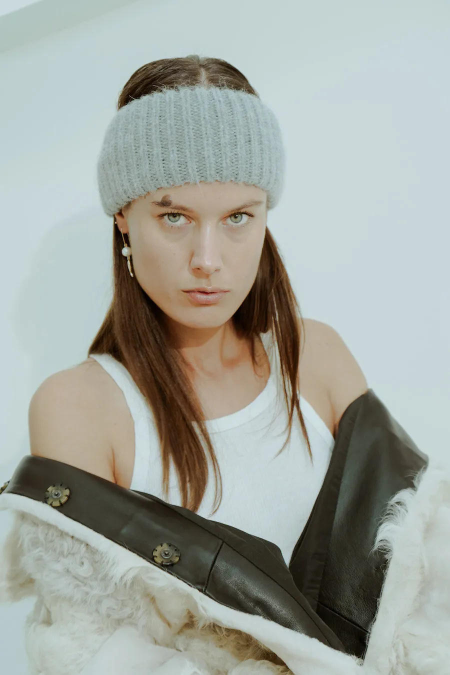 Bordeaux Headband Light Grey Melange