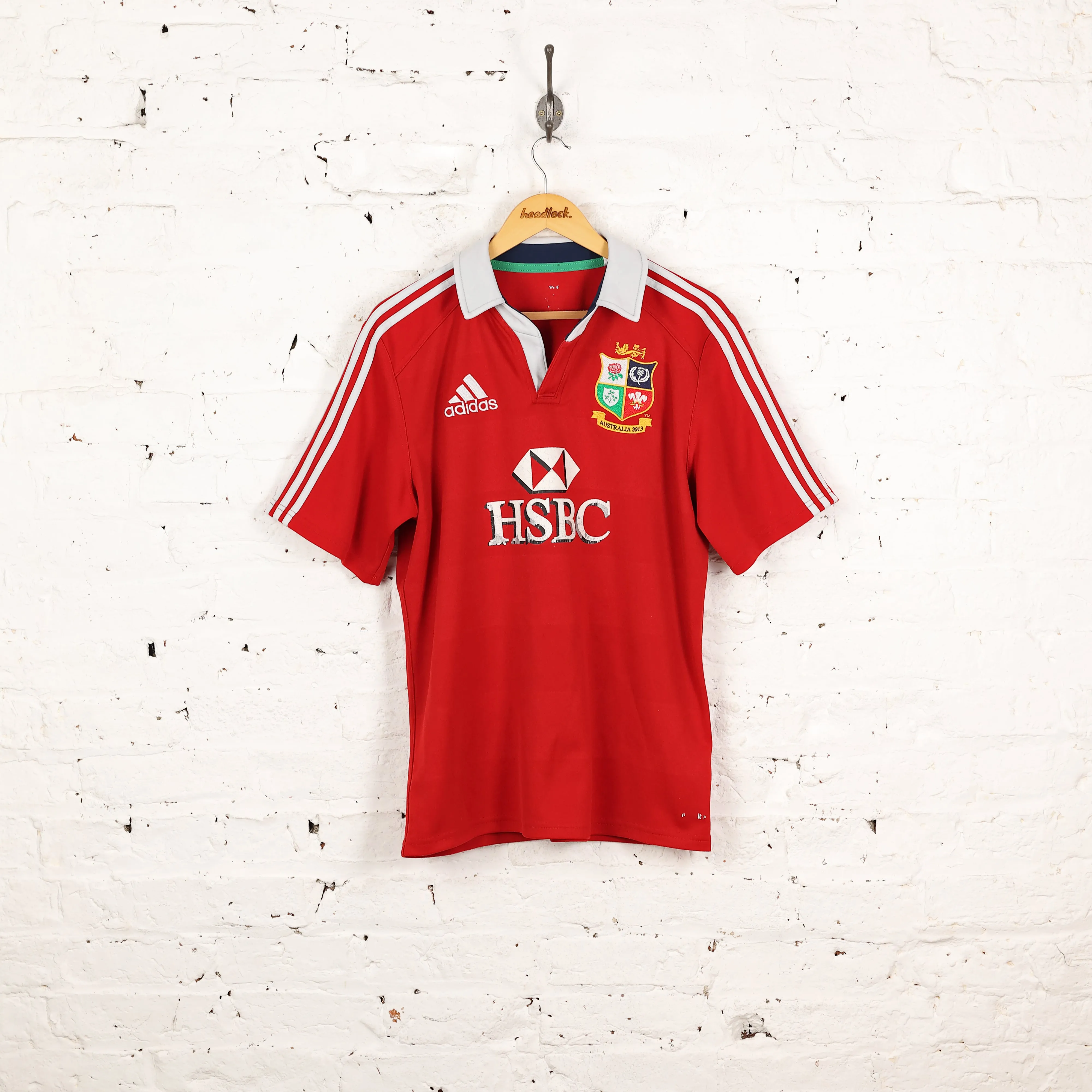 British and Irish Lions Adidas 2013 Rugby Shirt - Red - L