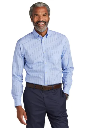 Brooks Brothers Wrinkle-Free Stretch Patterned Shirt BB18008 Newport Blue