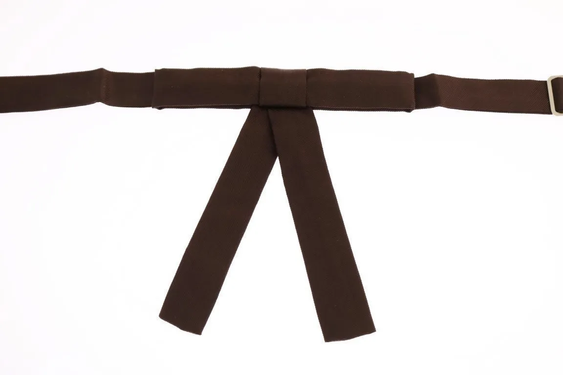 Brown Silk Slim Bowtie