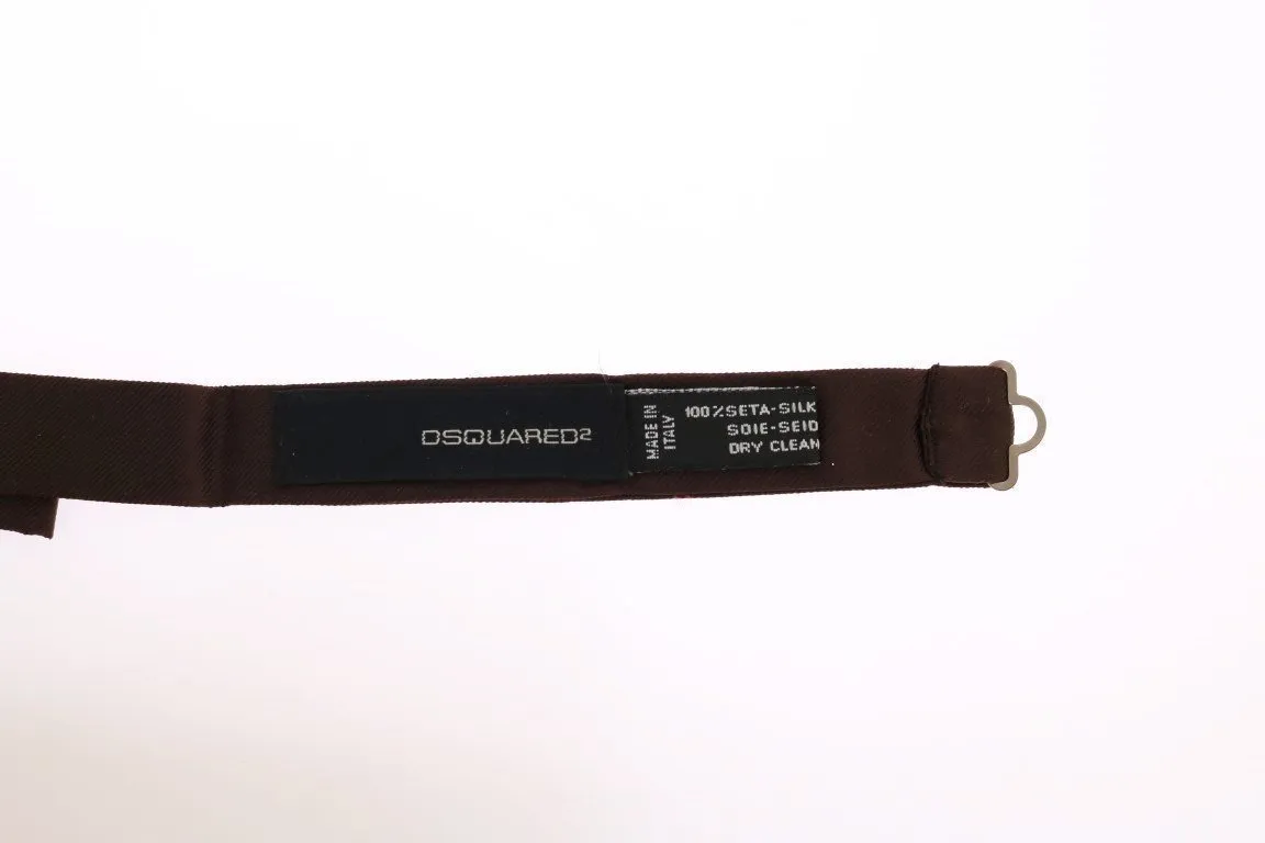 Brown Silk Slim Bowtie