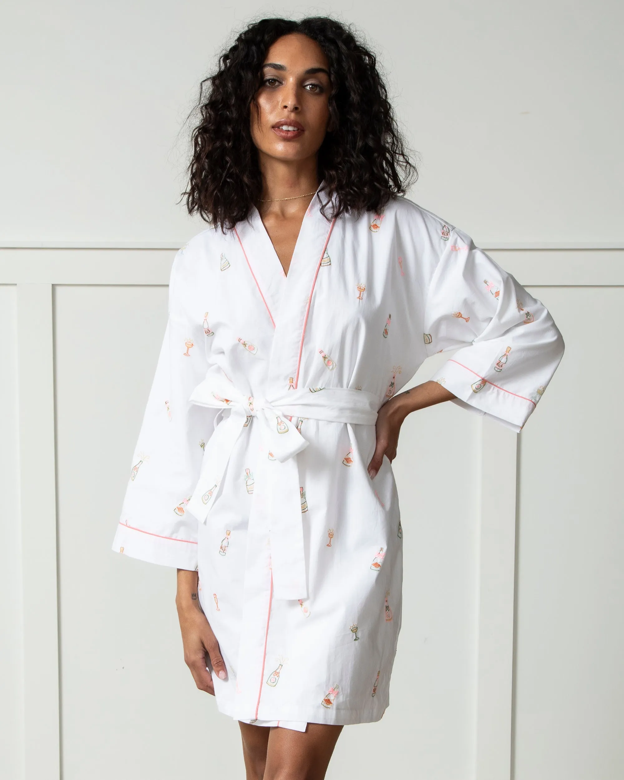 Bubbly Brunch - Getting Ready Robe - Cloud