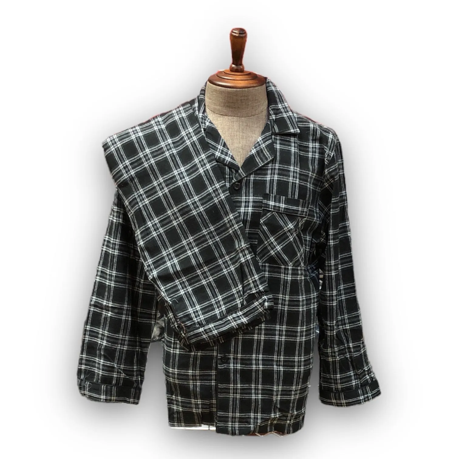 BULK BUY - Men's Two Piece Flannel Pajama Set with Matching Bottoms (8-Pack)