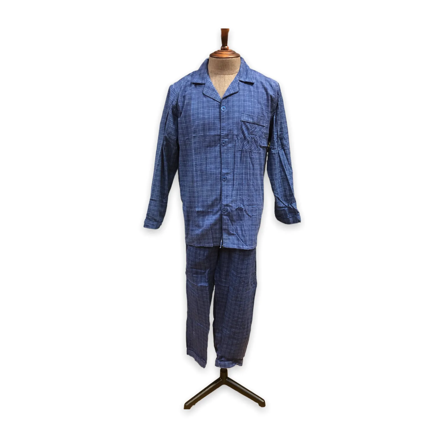 BULK BUY - Men's Two Piece Flannel Pajama Set with Matching Bottoms (8-Pack)