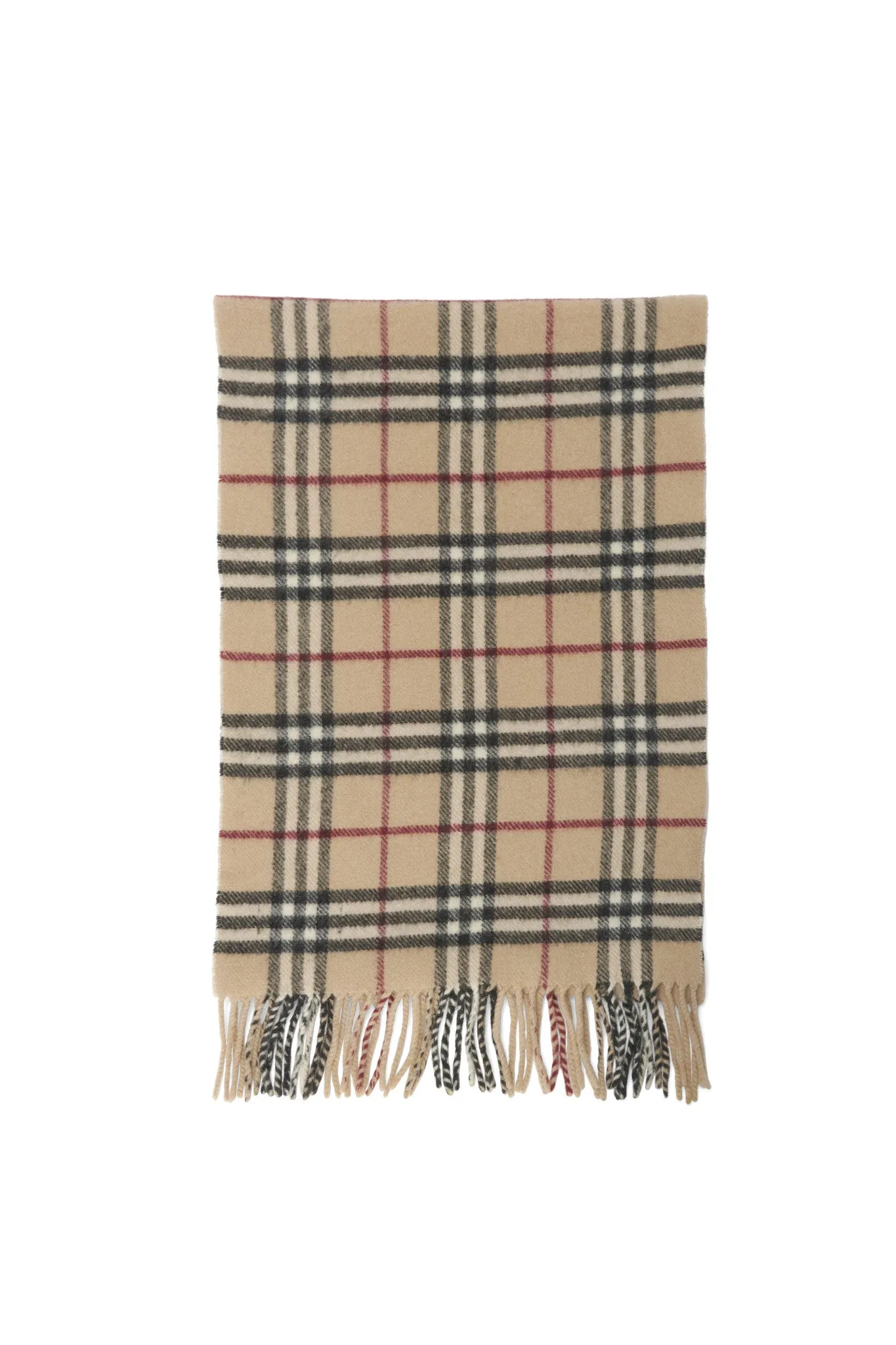 Burberry Beige Check Wool Scarf