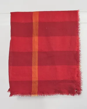 Burberry Red Nova Check Wool Scarf