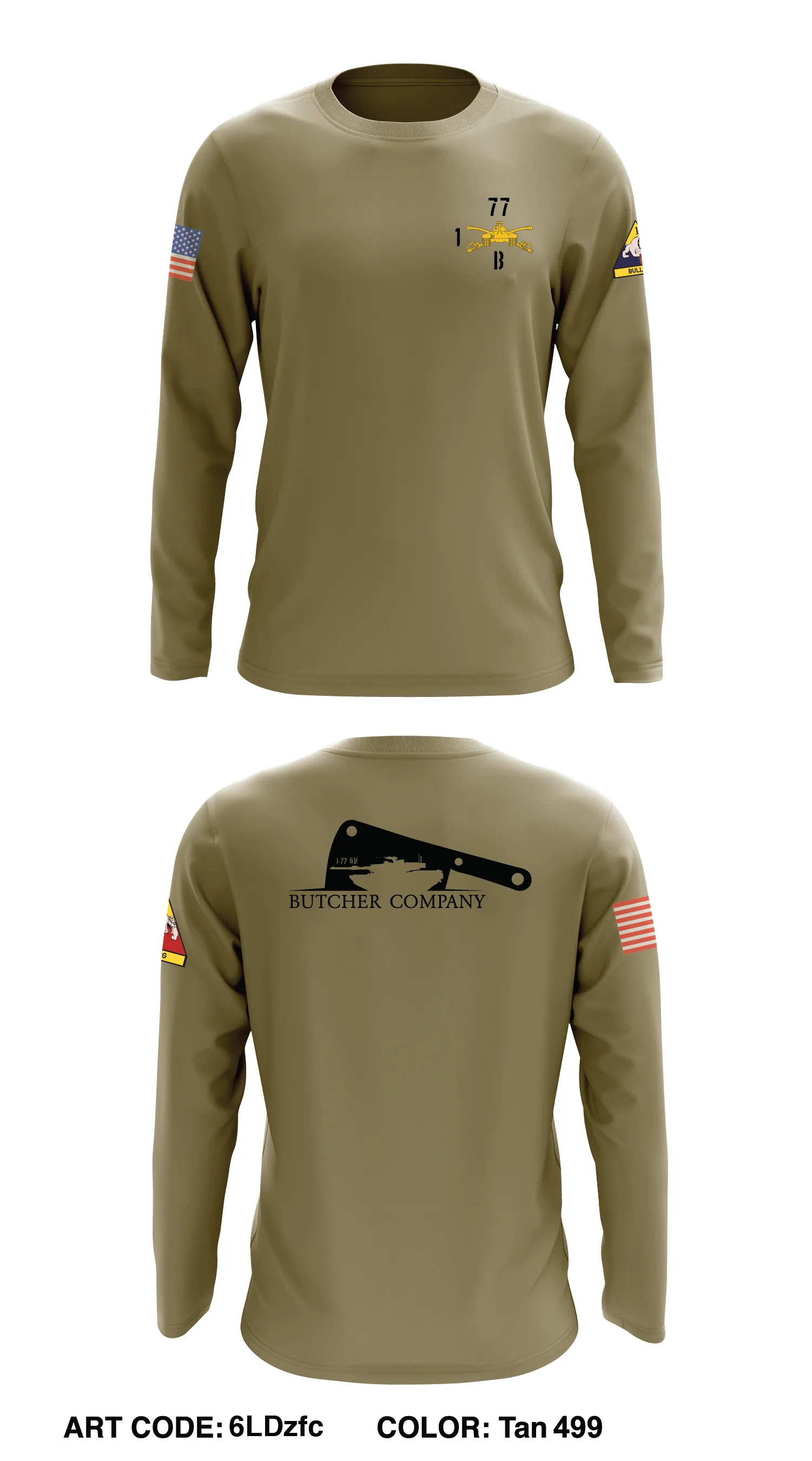 Butcher Co, 1-77 AR Core Men's LS Performance Tee - 6LDzfc