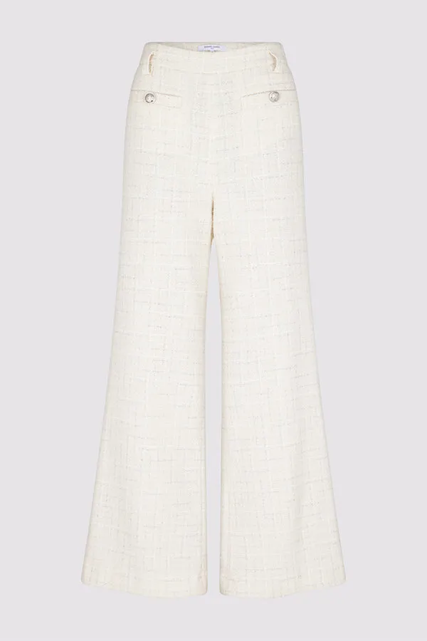 CALLIE WIDE-LEG LUREX TWEED TROUSERS