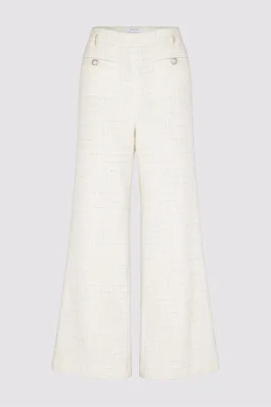 CALLIE WIDE-LEG LUREX TWEED TROUSERS
