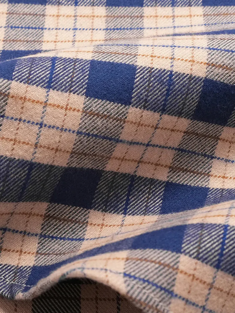 Camel/Navy Check Flannel Shirt
