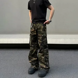 Camouflage Straight-leg Cargo Pants