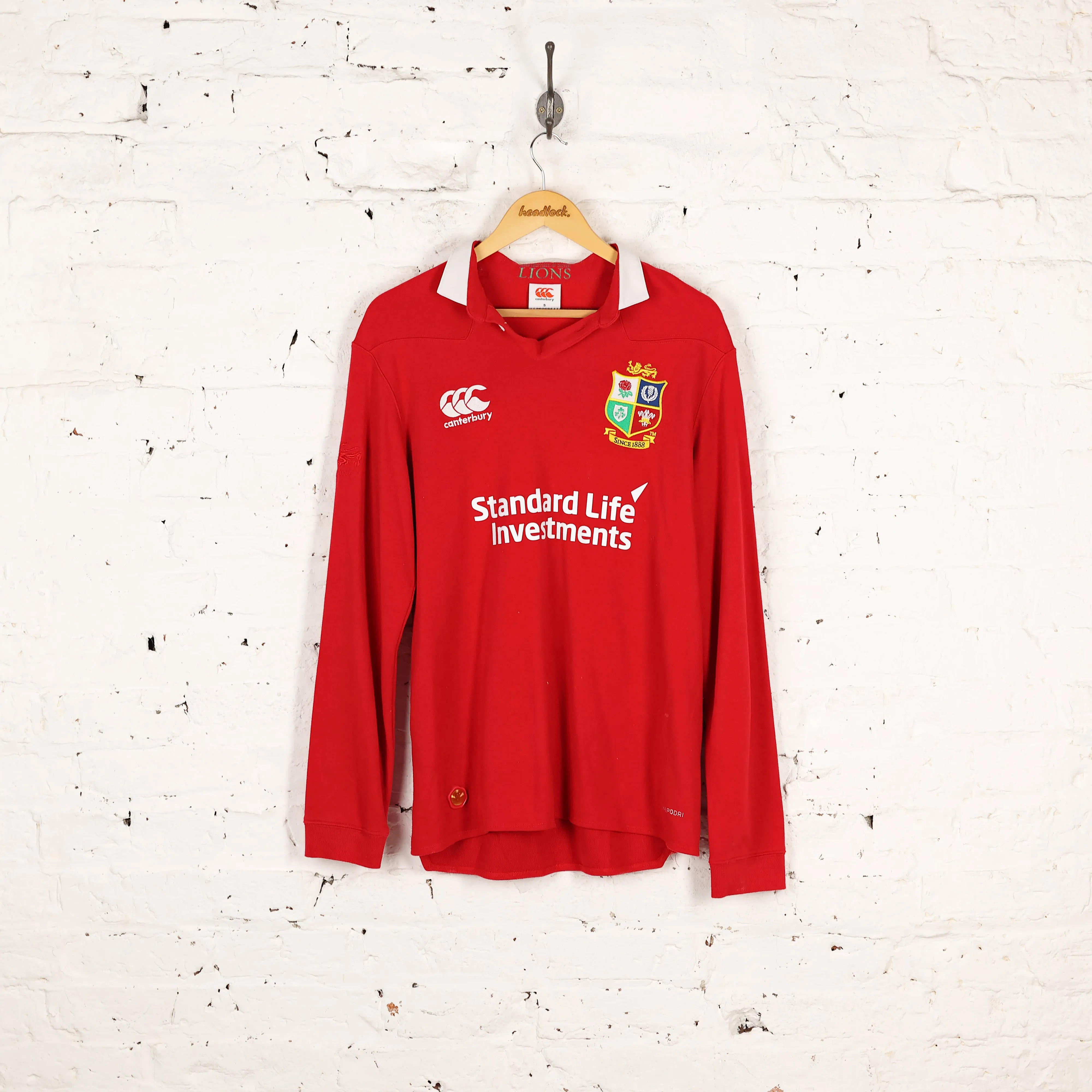 Canterbury British and Irish Lions Long Sleeve Rugby Shirt - Red - S