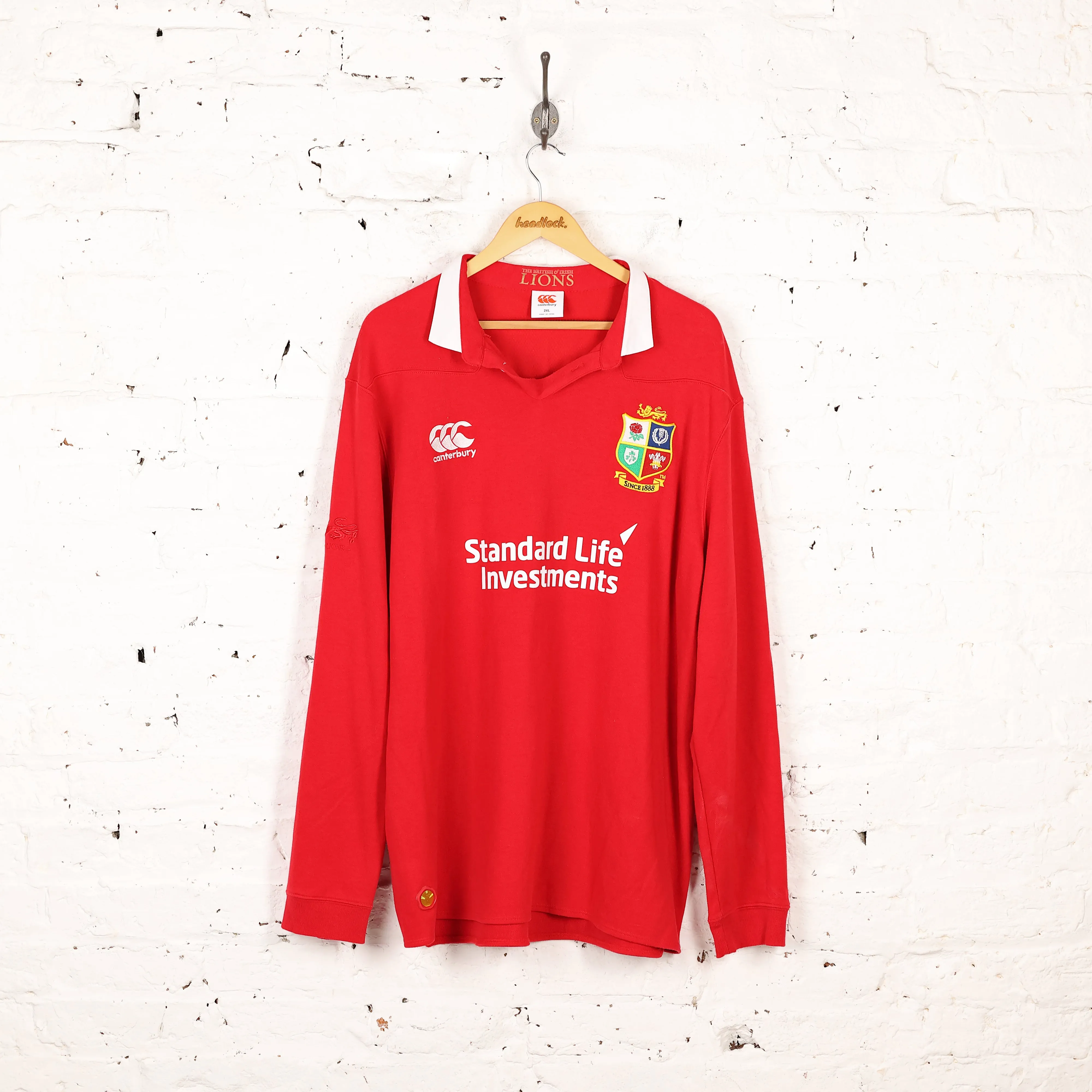 Canterbury British and Irish Lions Long Sleeve Rugby Shirt - Red - XXL