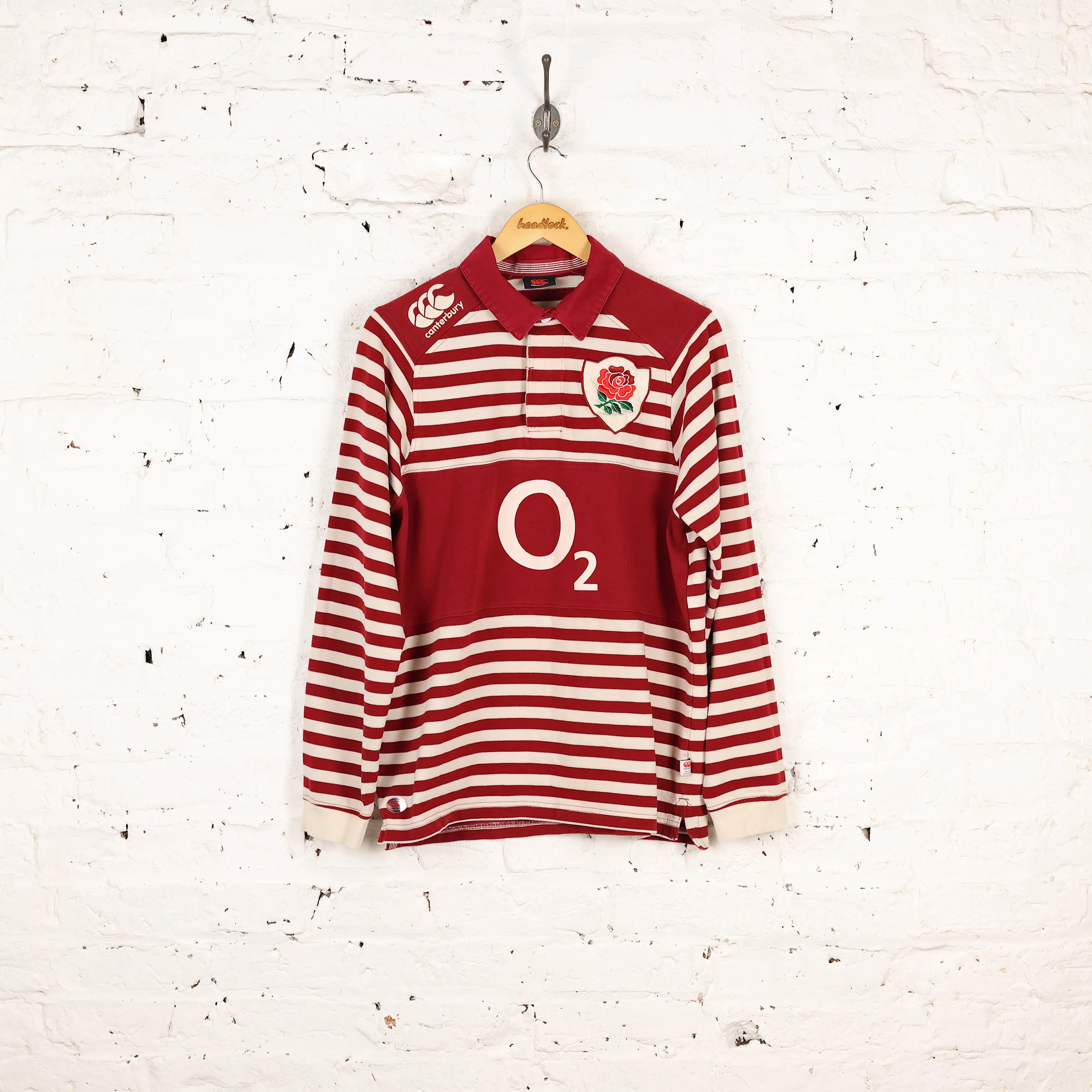 Canterbury England 2013 Long Sleeve Away Rugby Shirt - Red - L