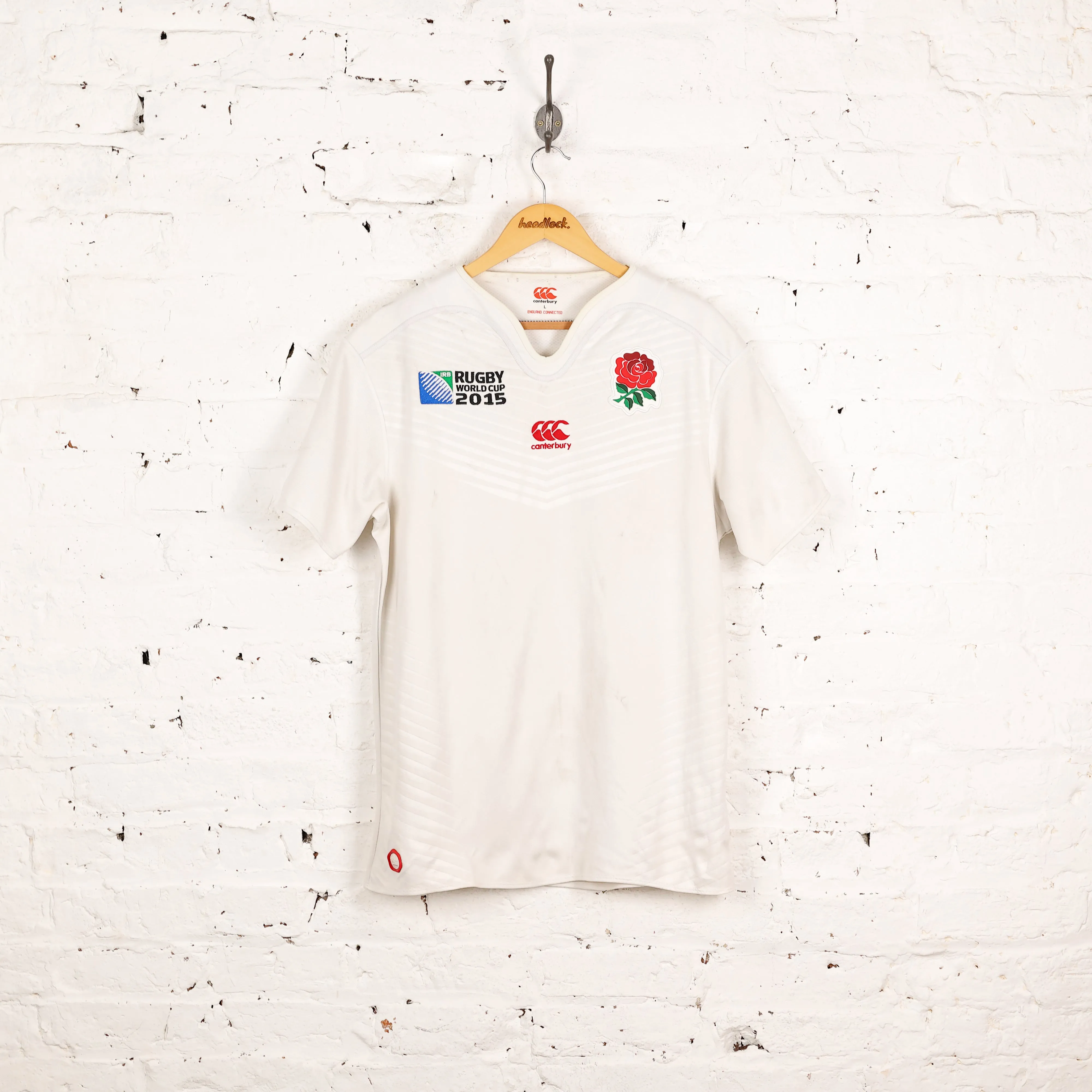 Canterbury England 2015 World Cup Home Rugby Shirt - White - L