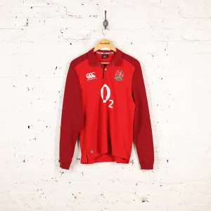Canterbury England Long Sleeve Away Rugby Shirt - Red - S