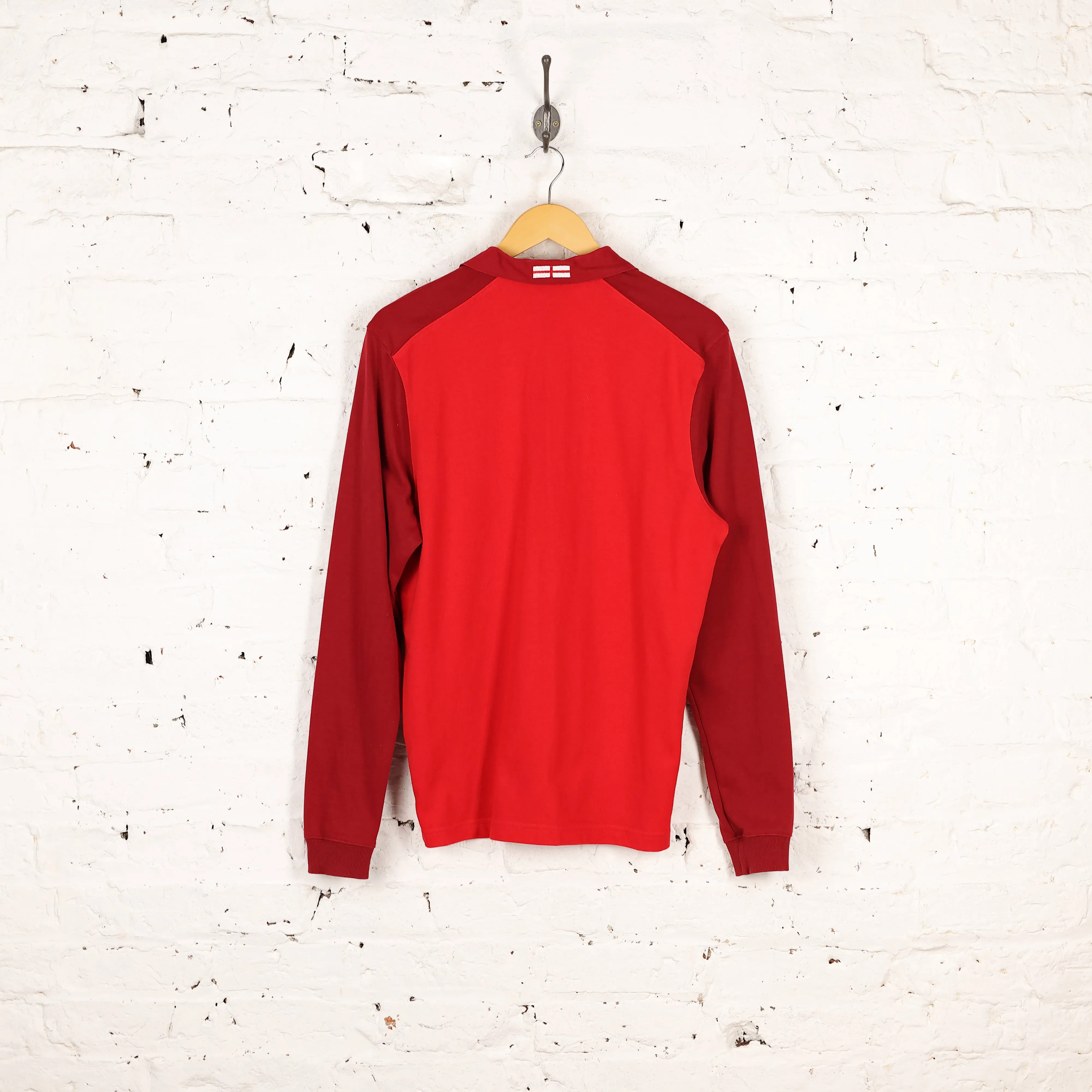 Canterbury England Long Sleeve Away Rugby Shirt - Red - S
