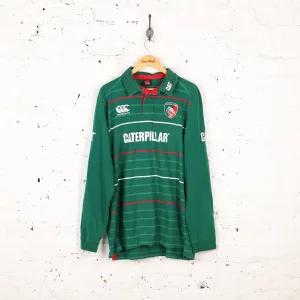 Canterbury Leicester Tigers Long Sleeve Rugby Shirt - Green - XXXL