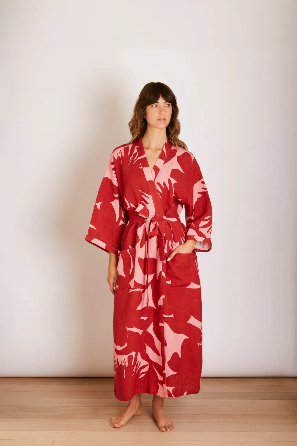 Carmine Burgundy Robe