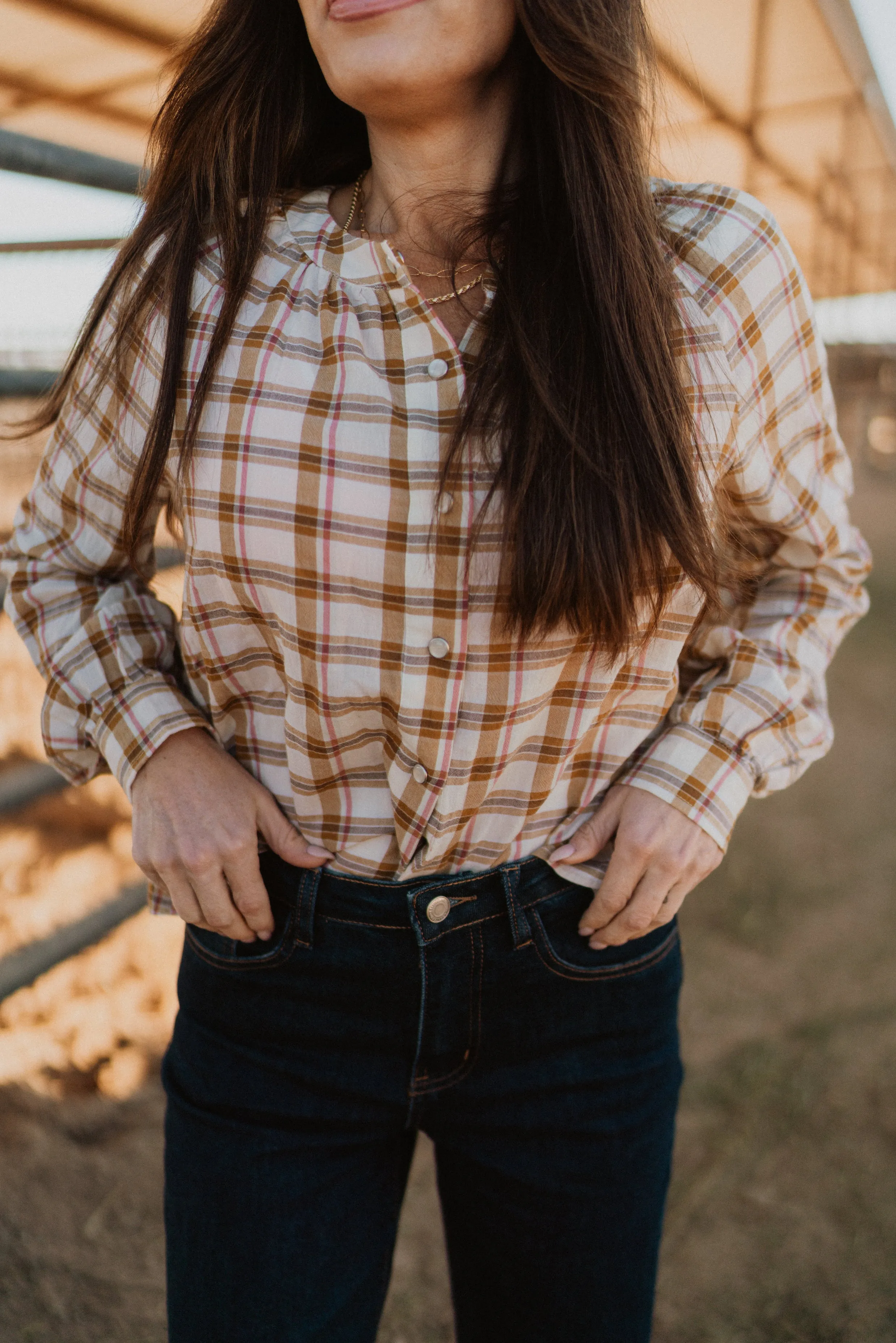 Catty Plaid Top