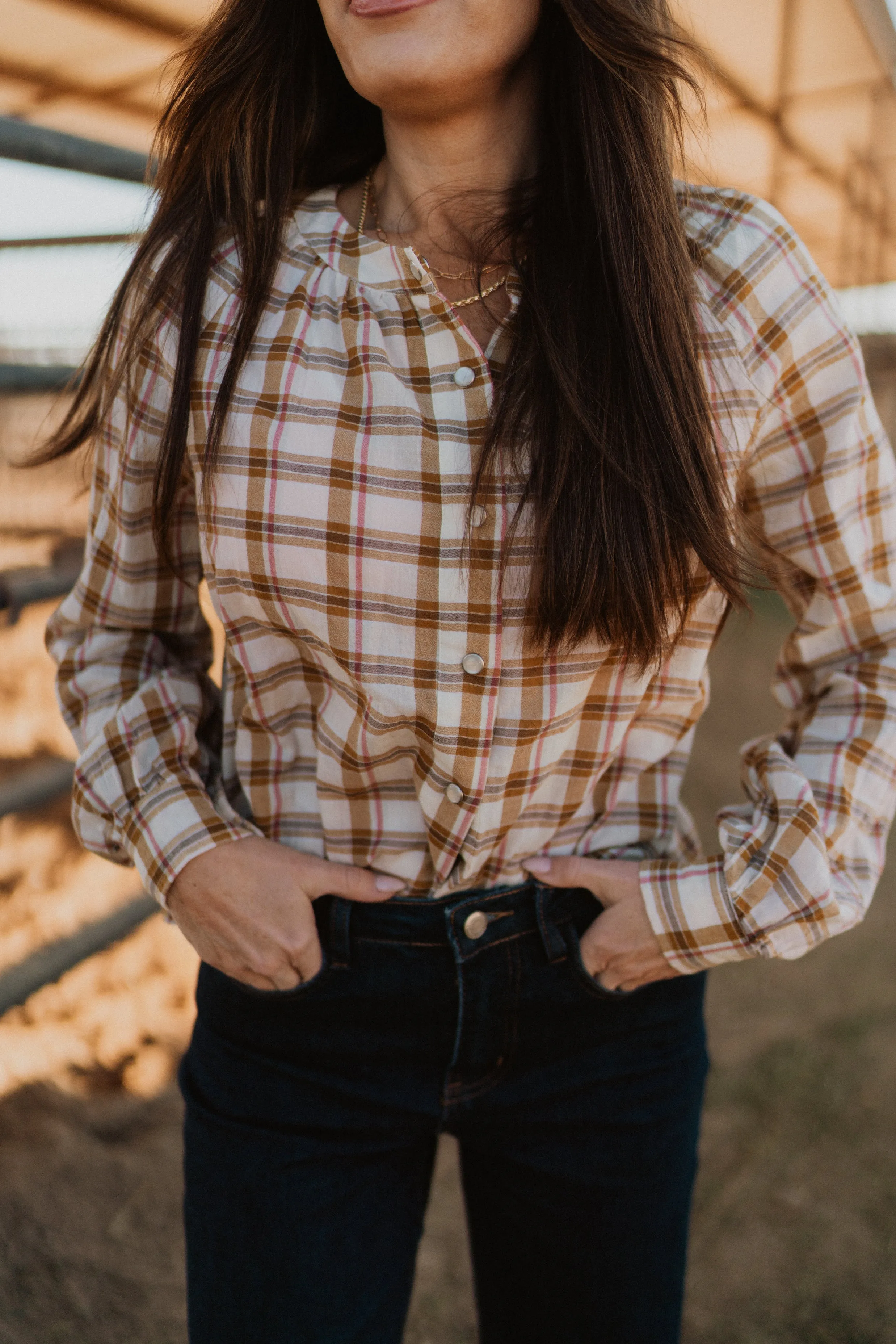 Catty Plaid Top
