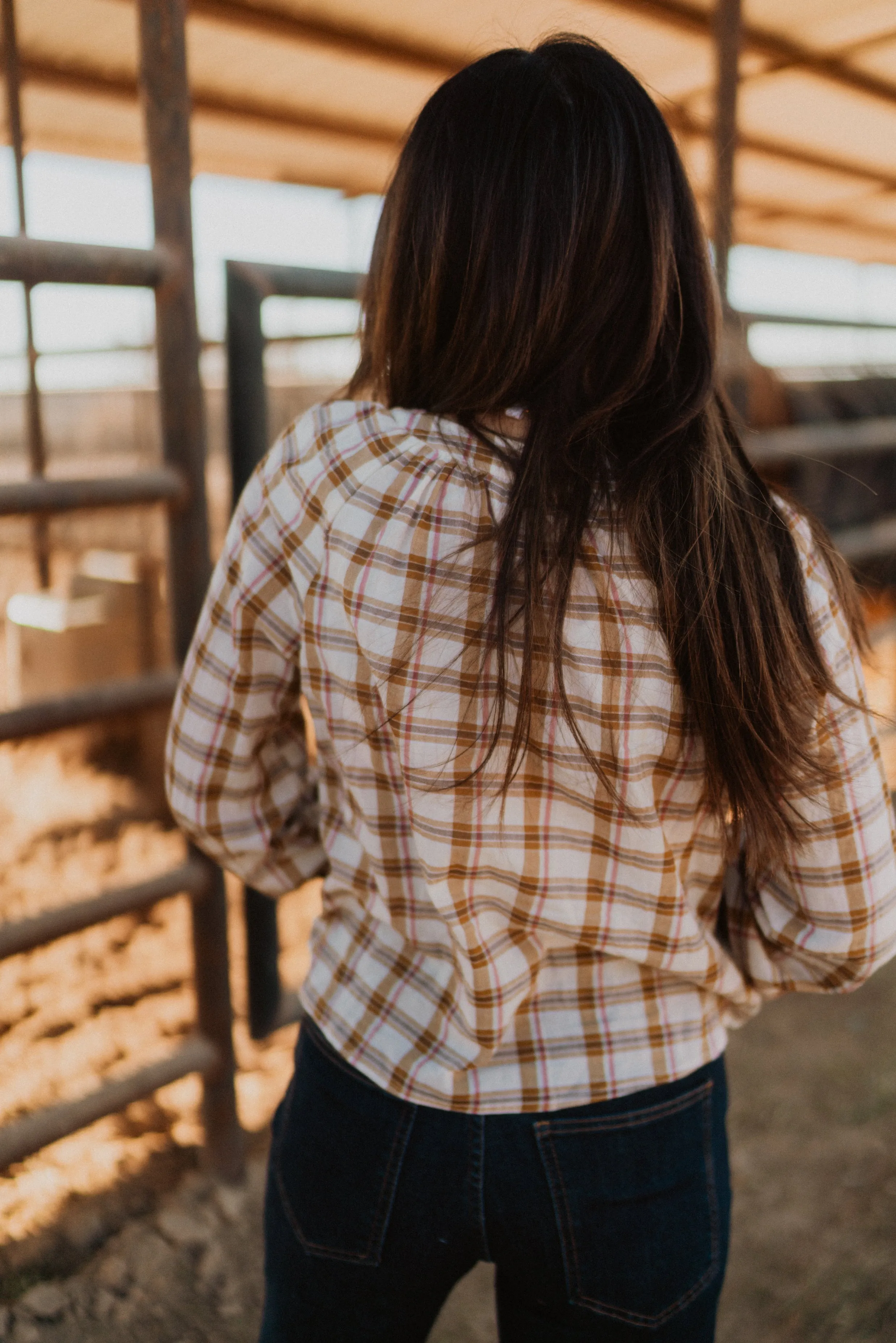 Catty Plaid Top