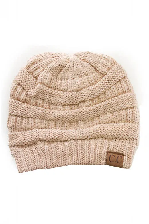 C.C Best Selling Cable Knit Classic Beanie Winter Hat