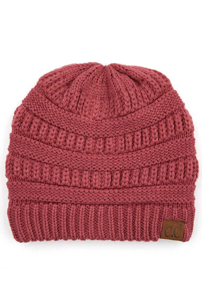 C.C Best Selling Cable Knit Classic Beanie Winter Hat