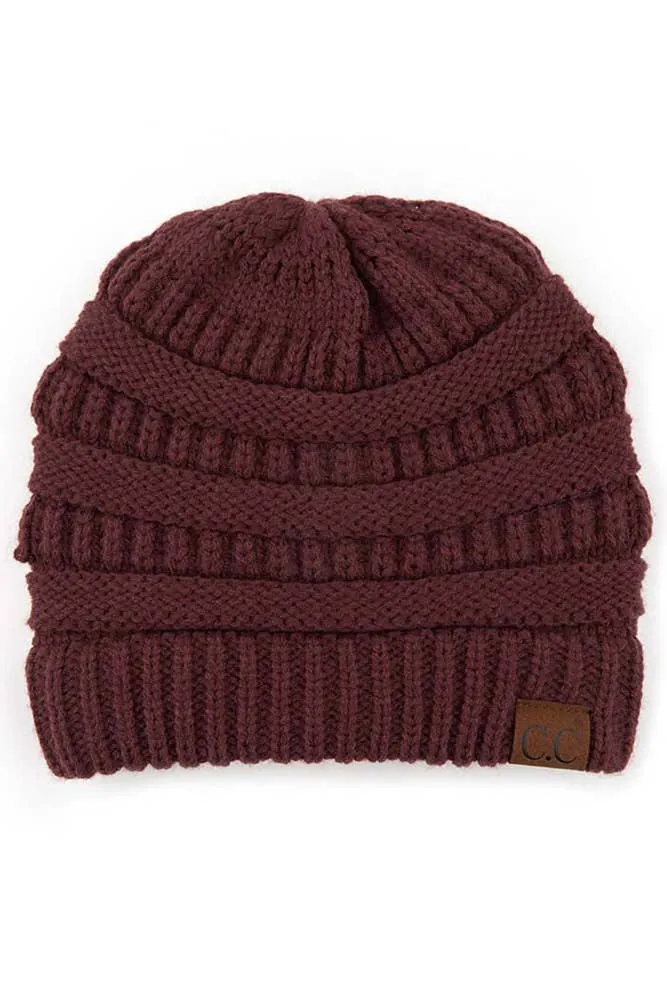 C.C Best Selling Cable Knit Classic Beanie Winter Hat
