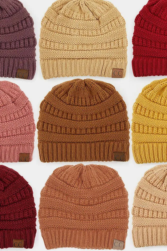 C.C Best Selling Cable Knit Classic Beanie Winter Hat