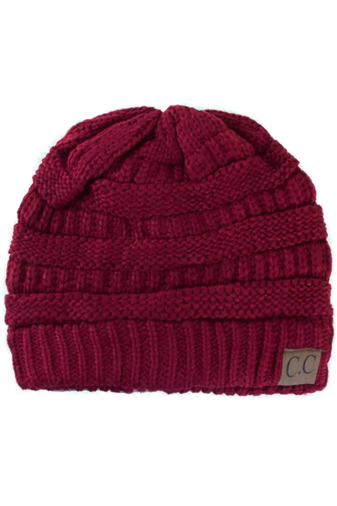 C.C Best Selling Cable Knit Classic Beanie Winter Hat