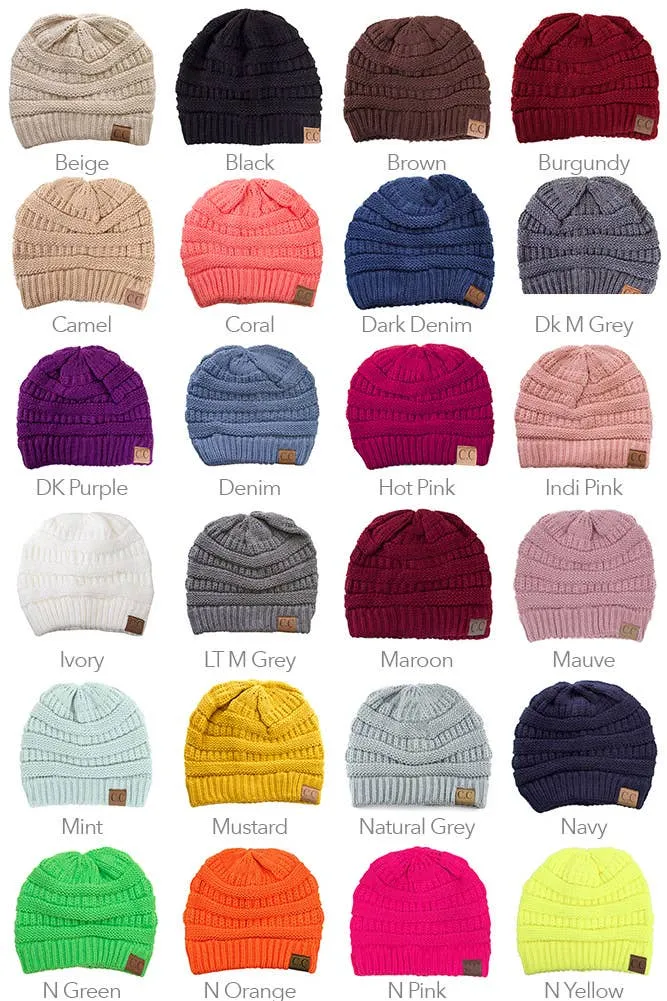 C.C Best Selling Cable Knit Classic Beanie Winter Hat