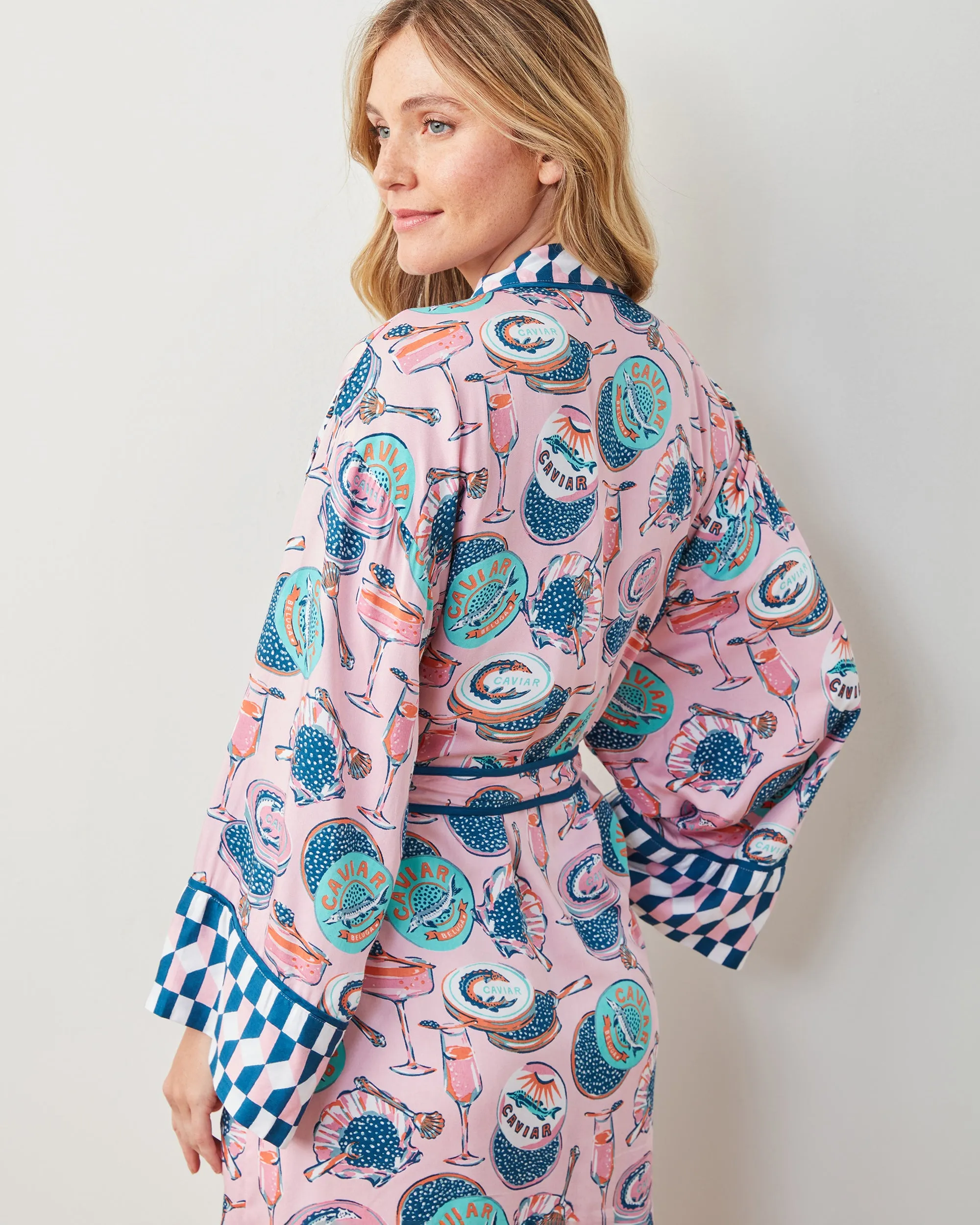 Champagne & Caviar - Satin Robe - Blush