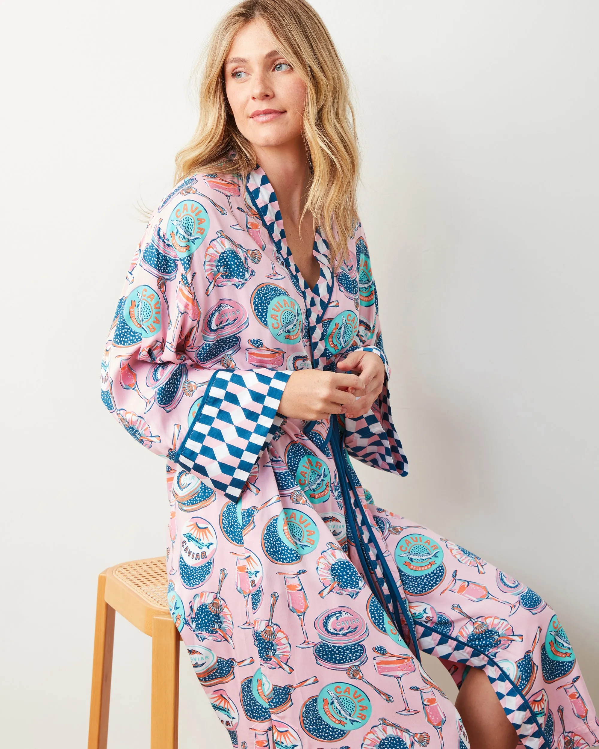 Champagne & Caviar - Satin Robe - Blush
